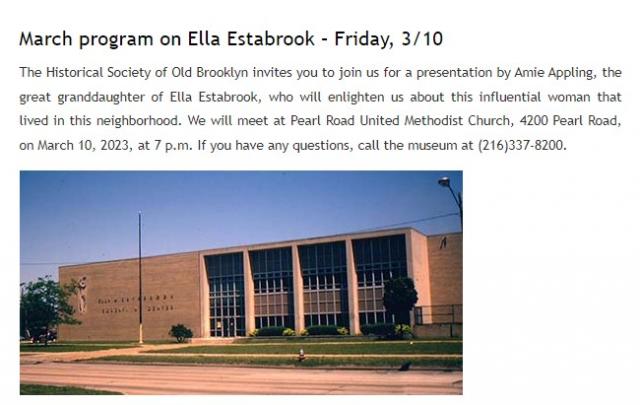 Ella Estabrook at Historical Society